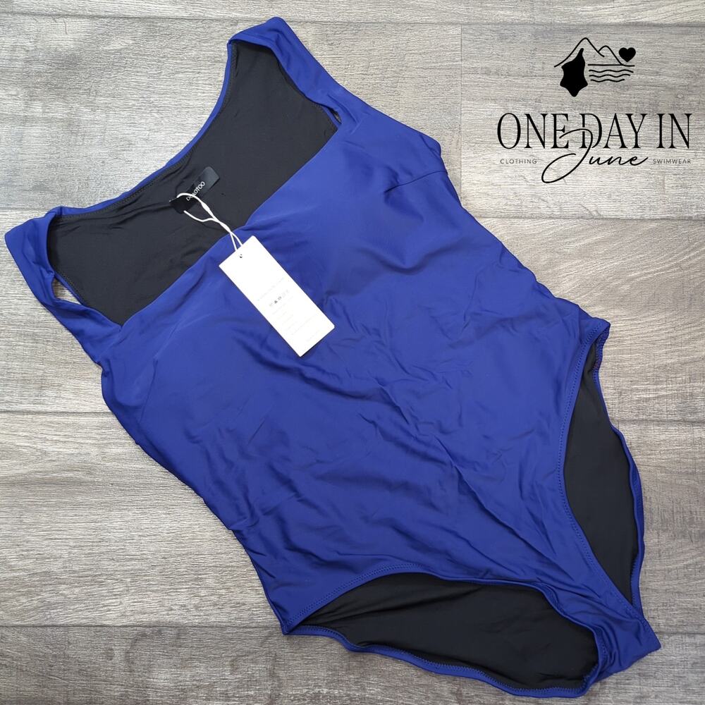Dokotoo Plus Size Square Neck One Piece Swimsuit Royal Blue NWT Size 2XL